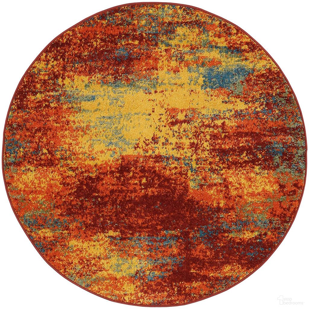 The appearance of Nourison Essentials 4' x 4' Round Rug In Flame designed by Nourison in the modern / contemporary interior design. This flame piece of furniture was selected by 1StopBedrooms from Essentials Collection to add a touch of cosiness and style into your home. Sku: 99446998569. Material: Polypropylene.
