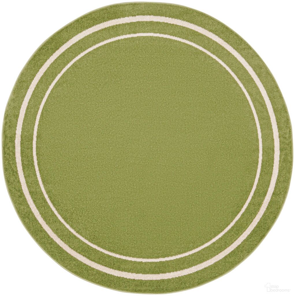 The appearance of Nourison Essentials 4' x 4' Round Rug In Ivory and Green designed by Nourison in the modern / contemporary interior design. This ivory and green piece of furniture  was selected by 1StopBedrooms from Essentials Collection to add a touch of cosiness and style into your home. Sku: 99446138347. Material: Polypropylene.