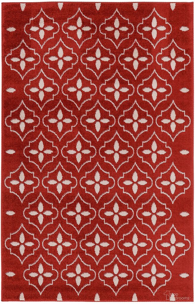 Nourison Essentials 4' x 6' Modern Rug In Ivory and Brick