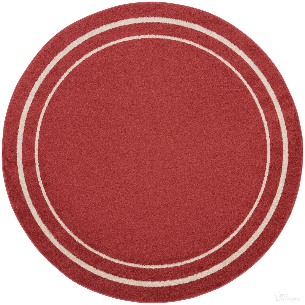 Nourison Essentials 6' x 6' Round Rug In Ivory and Brick