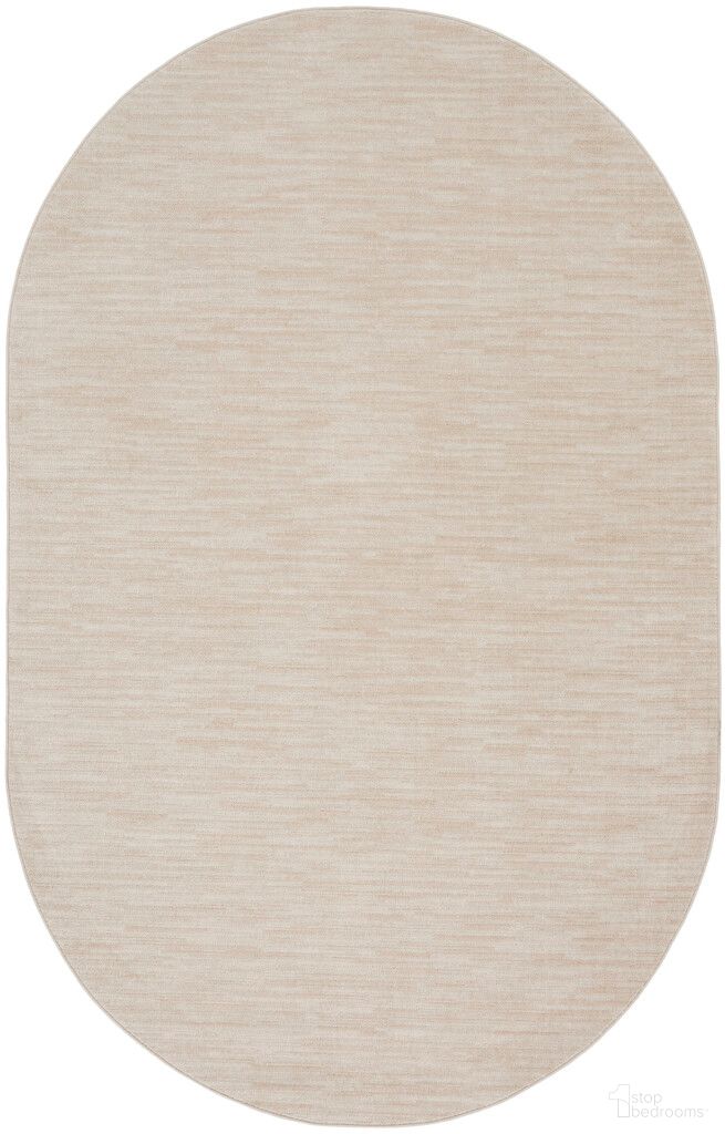 The appearance of Nourison Essentials 6' x 9' Oval Outdoor Rug In Ivory Beige designed by Nourison in the transitional interior design. This ivory beige piece of furniture was selected by 1StopBedrooms from Essentials Collection to add a touch of cosiness and style into your home. Sku: 99446061928. Material: Polypropylene.