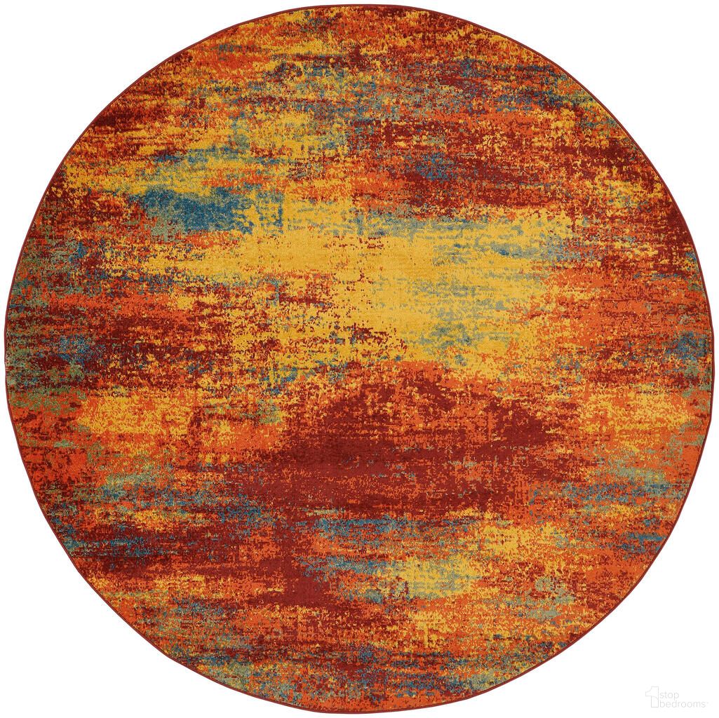 The appearance of Nourison Essentials 8' x 8' Round Rug In Flame designed by Nourison in the modern / contemporary interior design. This flame piece of furniture was selected by 1StopBedrooms from Essentials Collection to add a touch of cosiness and style into your home. Sku: 99446998583. Material: Polypropylene.