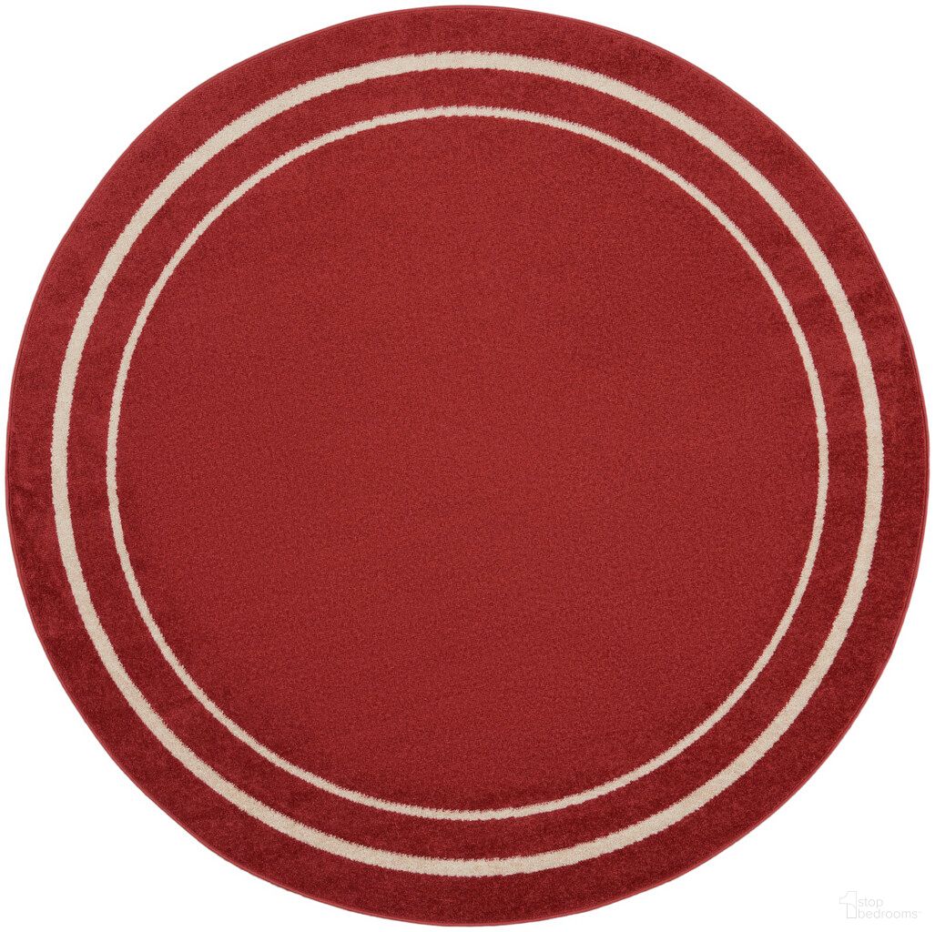 The appearance of Nourison Essentials 8' x 8' Round Rug In Ivory and Brick designed by Nourison in the modern / contemporary interior design. This ivory and brick piece of furniture  was selected by 1StopBedrooms from Essentials Collection to add a touch of cosiness and style into your home. Sku: 99446147035. Material: Polypropylene.
