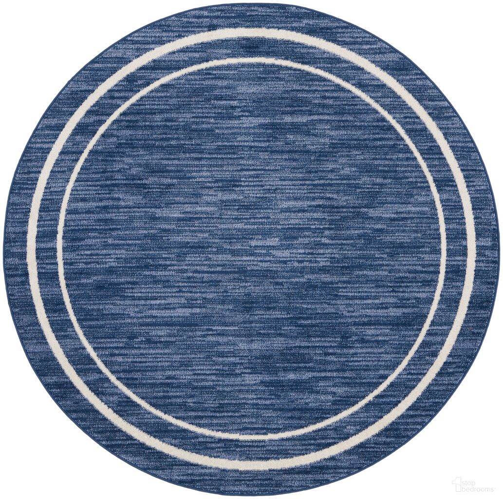 Nourison Essentials 8' x 8' Round Rug In Navy and Ivory