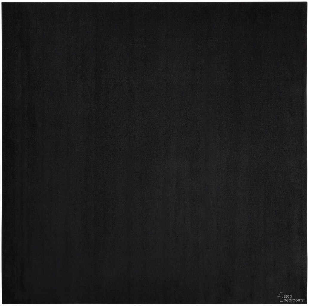 The appearance of Nourison Essentials 9' x 9' Square Outdoor Rug In Black designed by Nourison in the transitional interior design. This black piece of furniture was selected by 1StopBedrooms from Essentials Collection to add a touch of cosiness and style into your home. Sku: 99446821836. Material: Polypropylene.