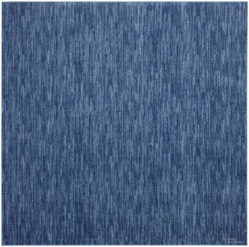 The appearance of Nourison Essentials 9' x 9' Square Outdoor Rug In Navy Blue designed by Nourison in the transitional interior design. This navy blue piece of furniture  was selected by 1StopBedrooms from Essentials Collection to add a touch of cosiness and style into your home. Sku: 99446824608. Material: Polypropylene.