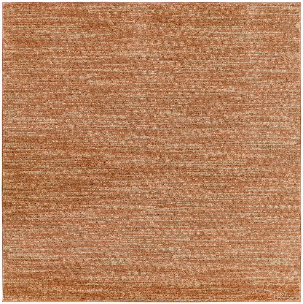 Nourison Essentials 9' x 9' Square Outdoor Rug In Rust