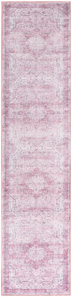 The appearance of Nourison Washables 2'2" x 10' Indoor Rug In Pink designed by Nourison in the rustic / southwestern interior design. This pink piece of furniture was selected by 1StopBedrooms from Washables Collection to add a touch of cosiness and style into your home. Sku: 99446994332. Material: Polyester.