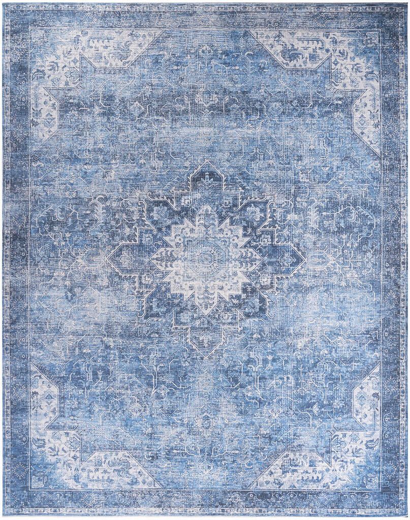 The appearance of Nourison Washables 9'2" x 12' Indoor Rug In Blue designed by Nourison in the rustic / southwestern interior design. This blue piece of furniture  was selected by 1StopBedrooms from Washables Collection to add a touch of cosiness and style into your home. Sku: 99446994219. Material: Polyester.