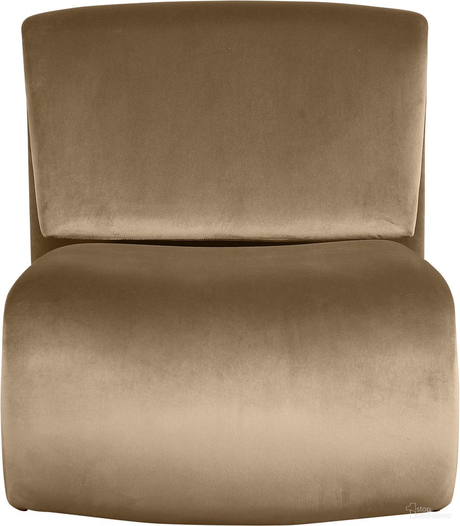 The appearance of Nouveau Velvet Accent Chair In Beige Velvet designed by Meridian in the modern / contemporary interior design. This beige velvet piece of furniture was selected by 1StopBedrooms from Nouveau Collection to add a touch of cosiness and style into your home. Sku: 33022Beige. Material: Velvet.