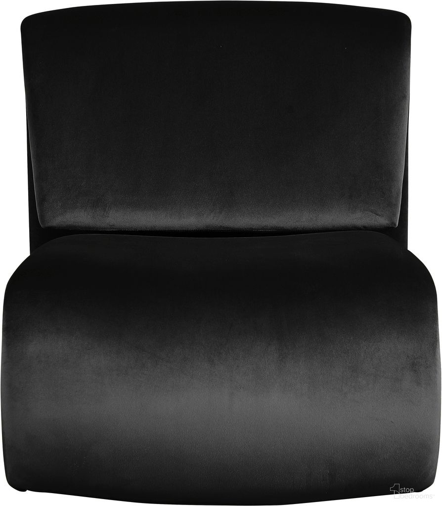 Nouveau Velvet Accent Chair In Black Velvet