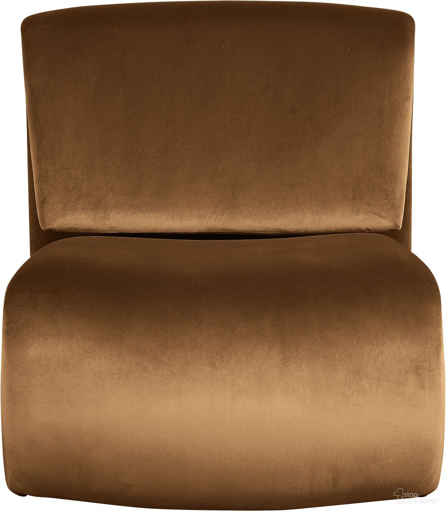 Nouveau Velvet Accent Chair In Saddle