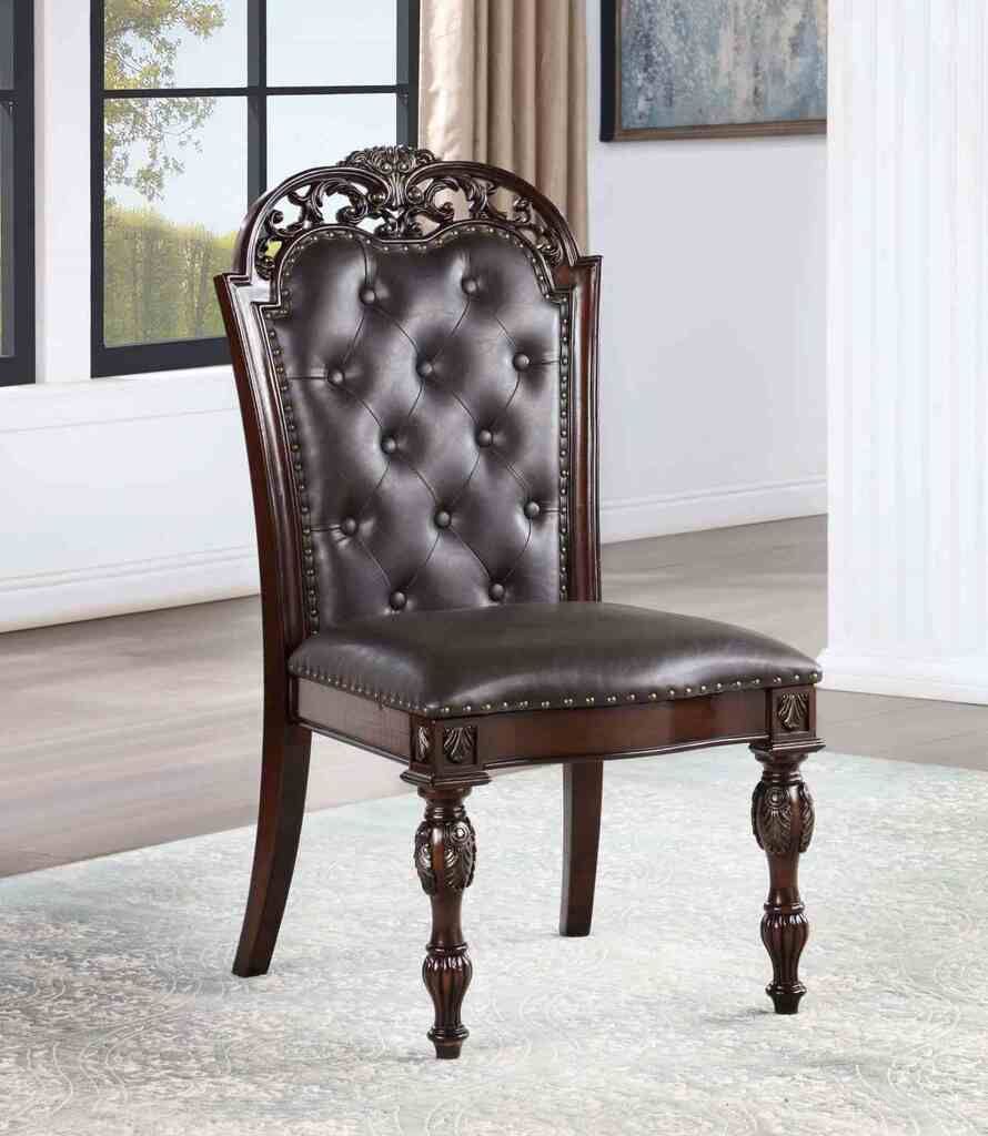 Nouvelle Side Chair Set of 2 In Brown Cherry and Espresso
