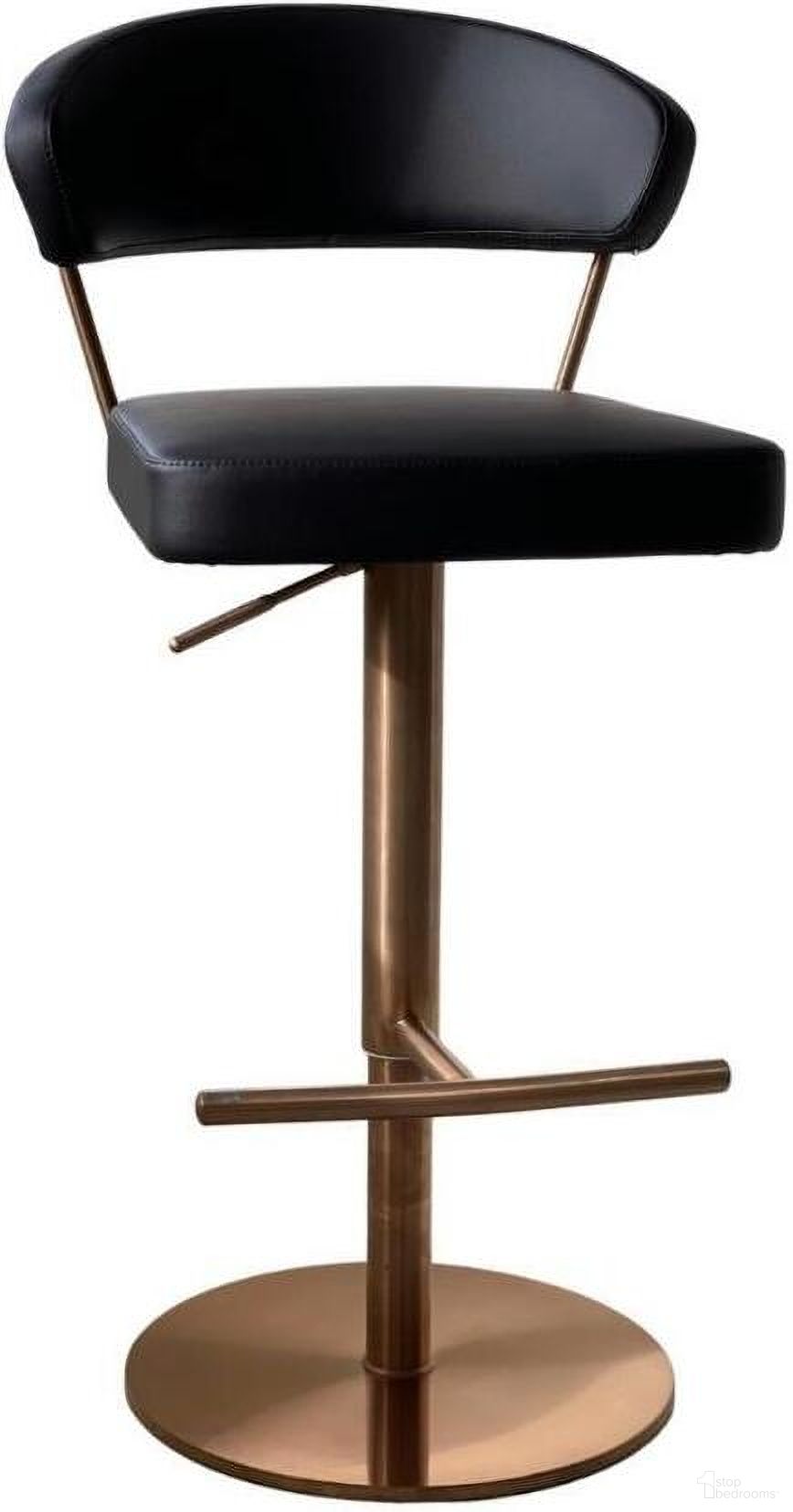 The appearance of Nova Adjustable Height Round Barstool In Black designed by Whiteline Modern Living in the modern / contemporary interior design. This black piece of furniture  was selected by 1StopBedrooms from Nova Collection to add a touch of cosiness and style into your home. Sku: BS1720P-RGLD/BLK. Material: Stainless Steel.