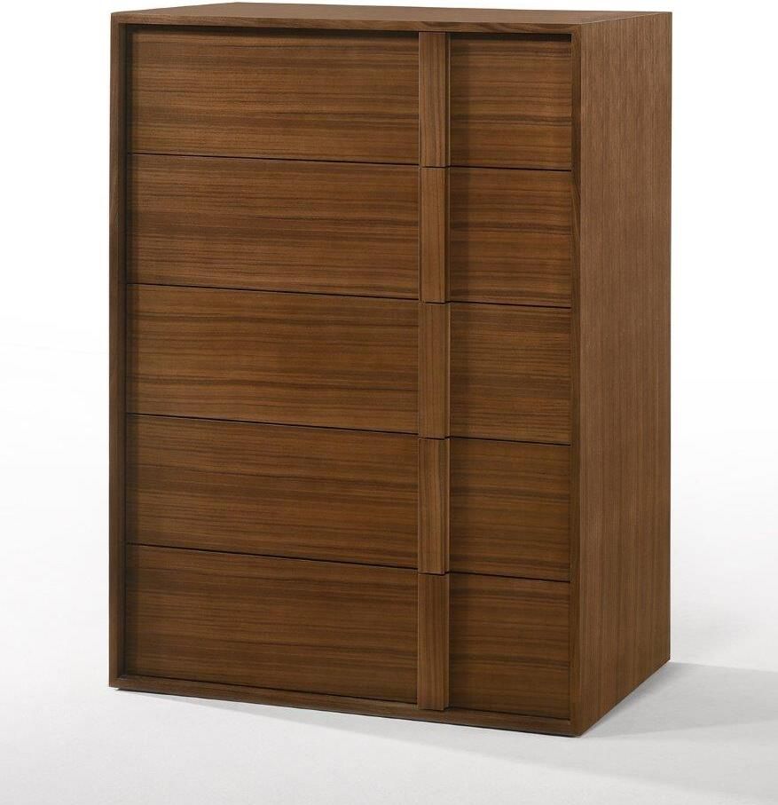 The appearance of Nova Domus Berlin Modern Walnut Chest designed by VIG Furniture in the modern / contemporary interior design. This walnut piece of furniture  was selected by 1StopBedrooms from Nova Domus Berlin Collection to add a touch of cosiness and style into your home. Sku: VGMABR-92-CST. Material: Wood.