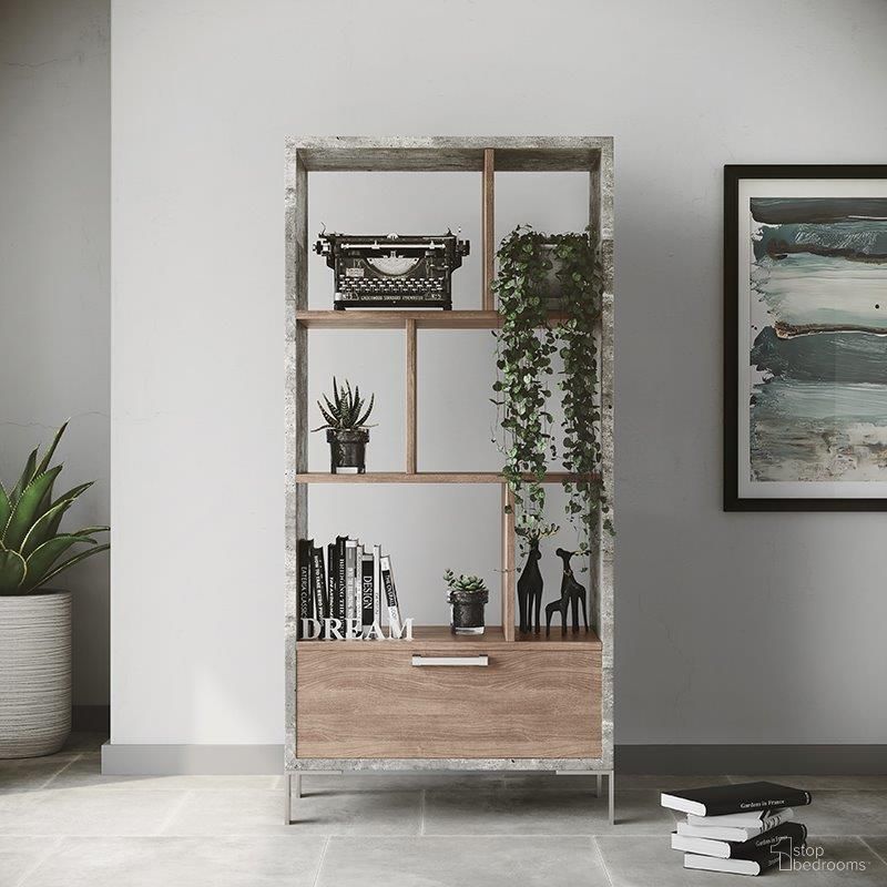 The appearance of Nova Domus Boston Modern Brown Oak And Faux Concrete Bookcase designed by VIG Furniture in the modern / contemporary interior design. This grey piece of furniture was selected by 1StopBedrooms from Nova Domus Boston Collection to add a touch of cosiness and style into your home. Sku: VGANBOSTON-BC. Material: Concrete.