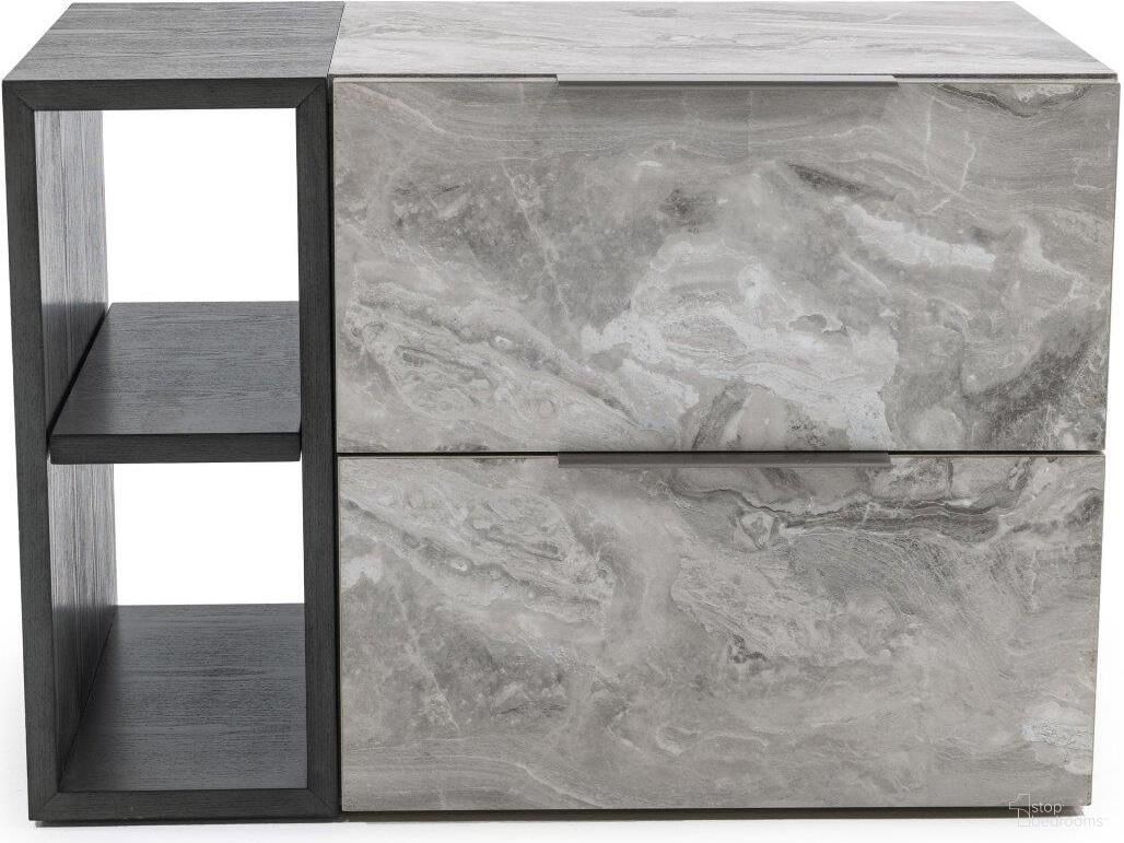 The appearance of Nova Domus Maranello Modern Grey Wash And Faux Marble Nightstand designed by VIG Furniture in the modern / contemporary interior design. This grey piece of furniture  was selected by 1StopBedrooms from Nova Domus Maranello Collection to add a touch of cosiness and style into your home. Sku: VGMAMQT-S25-BR-121-GRY-NS. Material: Metal.