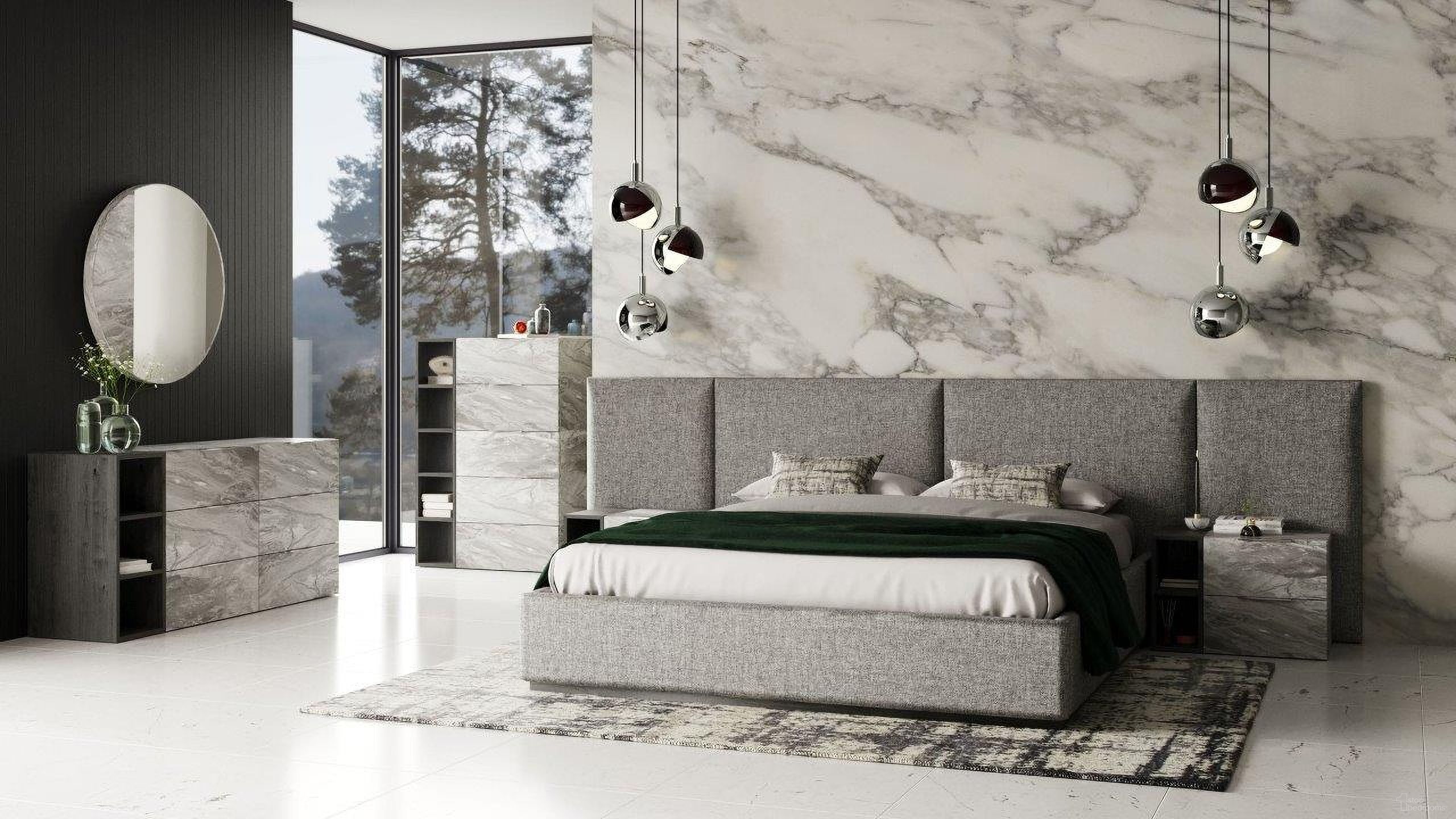 Nova Domus Maranello Queen Modern Grey Bed