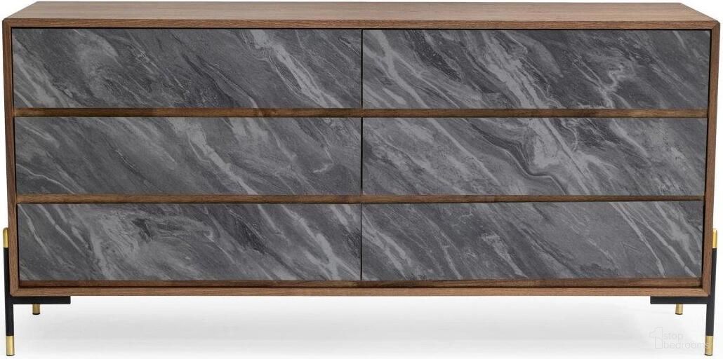 Nova Domus Metcalf Mid-Century Walnut And Grey Dresser