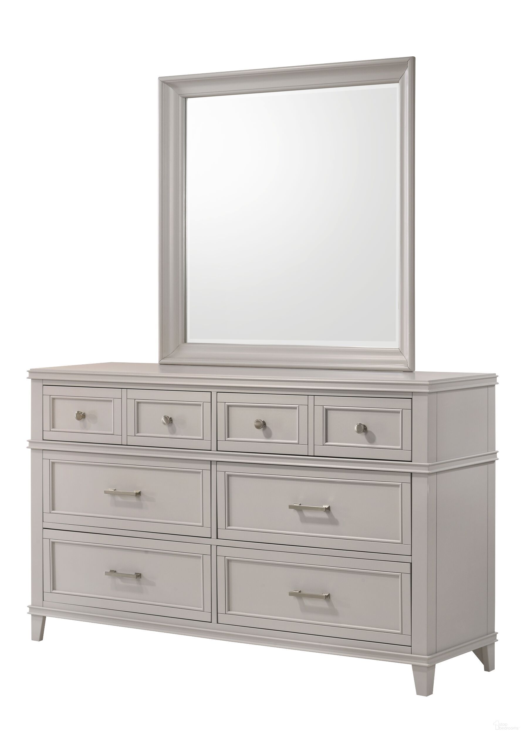 The appearance of Nova II 6 Drawer Dresser In Gray designed by Bernell in the transitional interior design. This gray piece of furniture  was selected by 1StopBedrooms from Nova II Collection to add a touch of cosiness and style into your home. Sku: 1281-132. Material: Poplar.