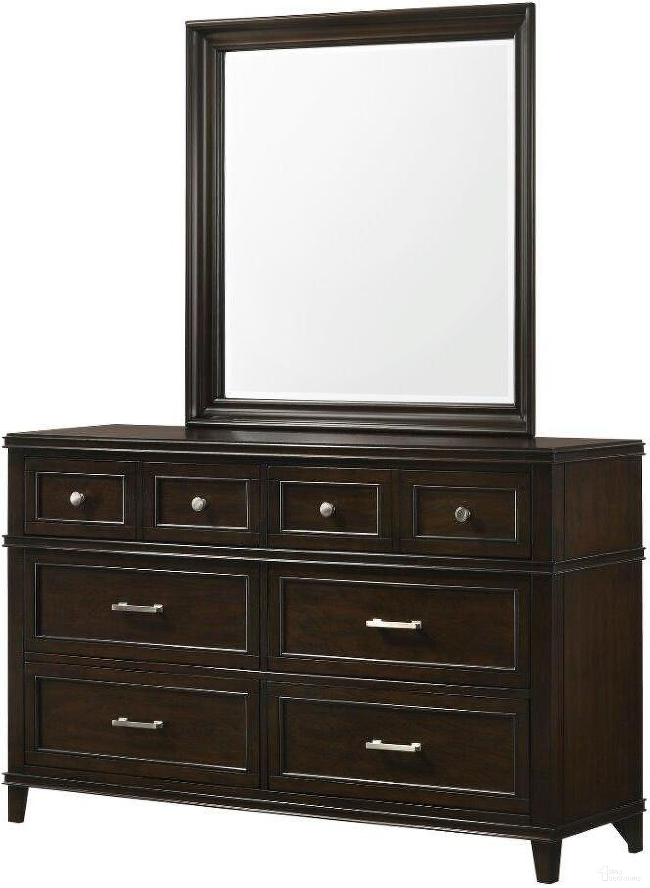 The appearance of Nova II Beveled Landscape Mirror designed by Bernell in the transitional interior design. This cherry piece of furniture was selected by 1StopBedrooms from Nova II Collection to add a touch of cosiness and style into your home. Sku: 1282-142. Material: Wood.