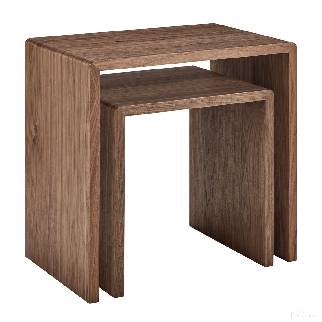 The appearance of Nova Nesting Side Tables Set of 2 In Walnut designed by Euro Style in the modern / contemporary interior design. This walnut piece of furniture was selected by 1StopBedrooms from Nova Collection to add a touch of cosiness and style into your home. Sku: 90974-WAL. Material: MDF.