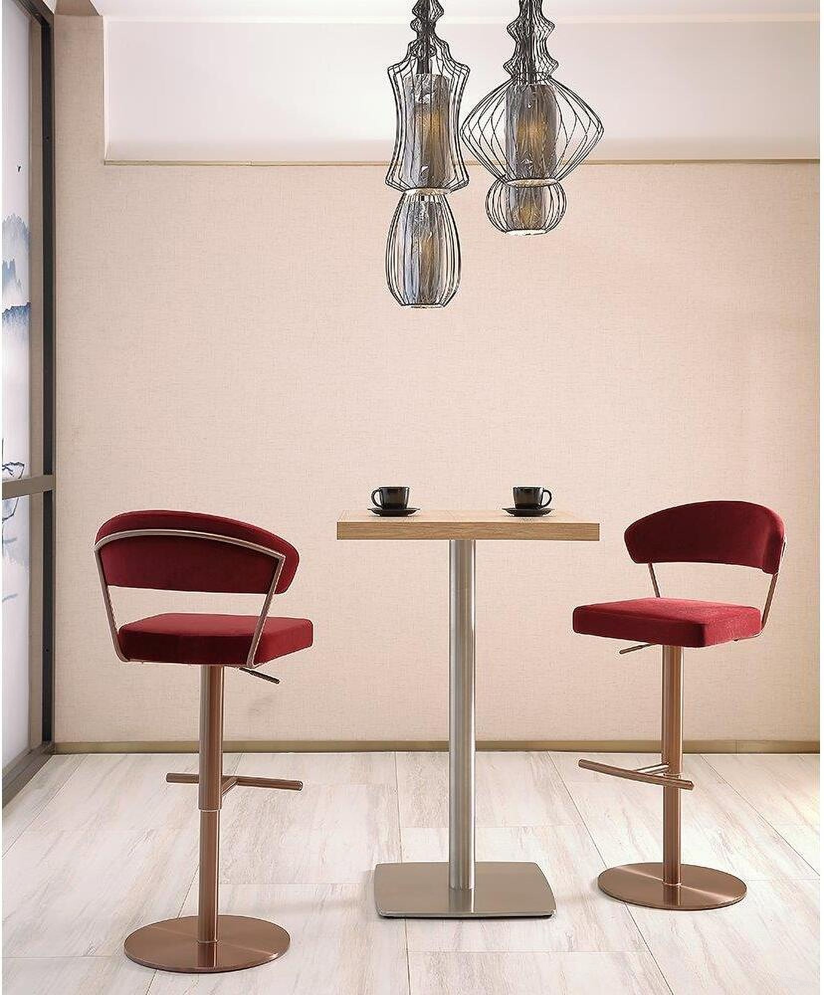 The appearance of Nova Round Barstool In Rose Gold designed by Whiteline Modern Living in the modern / contemporary interior design. This rose gold piece of furniture was selected by 1StopBedrooms from Nova Collection to add a touch of cosiness and style into your home. Sku: BS1720F-RGLD/RED. Material: Stainless Steel.