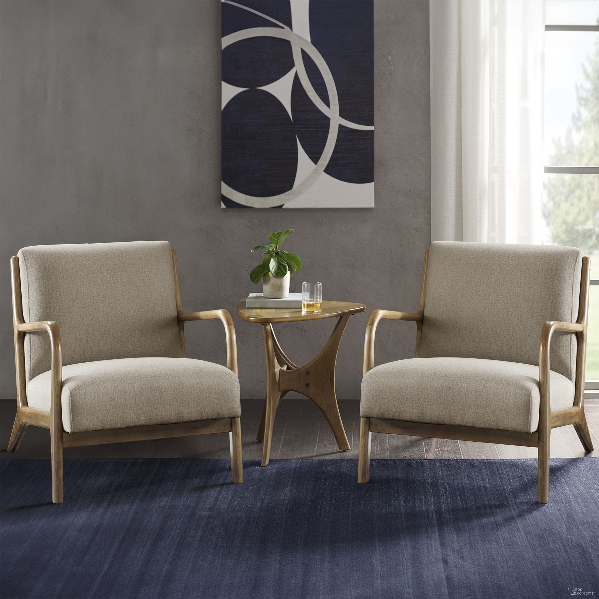 Novak Lounge Chair Set of 2 In Taupe