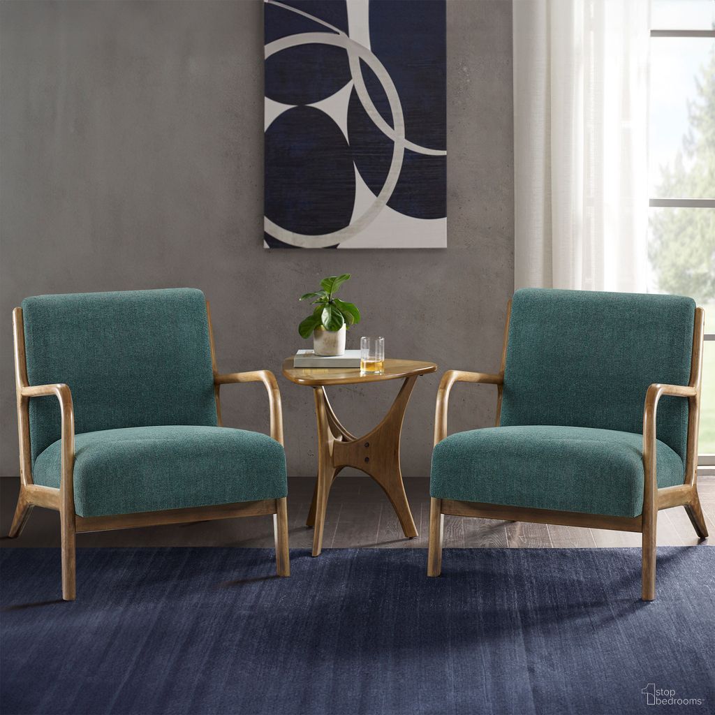 The appearance of Novak Lounge Chair Set of 2 In Teal designed by Olliix in the transitional interior design. This teal piece of furniture  was selected by 1StopBedrooms from Novak Collection to add a touch of cosiness and style into your home. Sku: II100-0582. Material: Polyester.