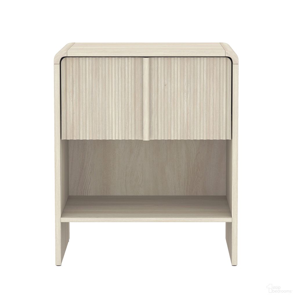 Novara 22 Inch 1-Drawer Nightstand In Whitewashed Oak