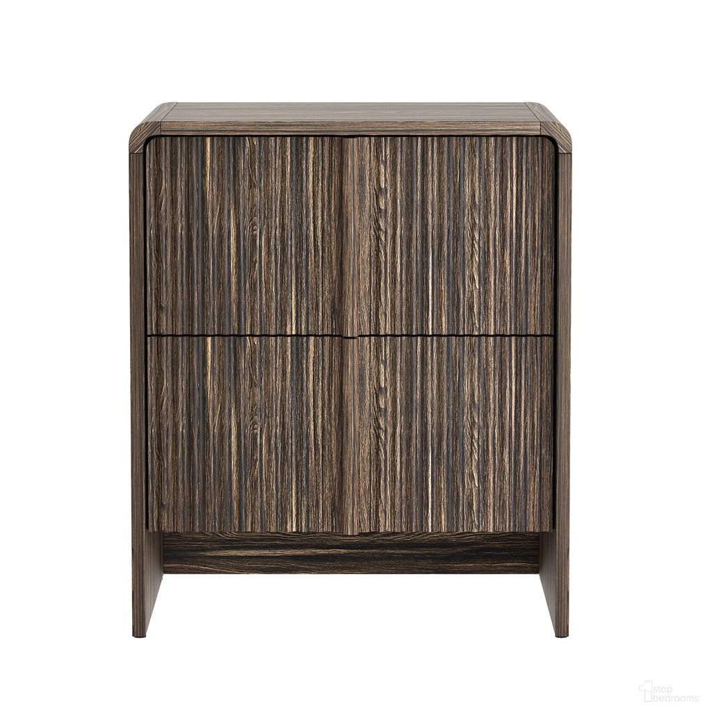 Novara 22 Inch 2-Drawer Nightstand In Jacobean Walnut