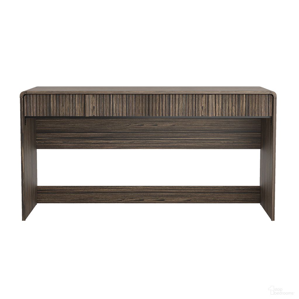 Novara 60 Inch 2-Drawer Writing Desk In Jacobean Walnut