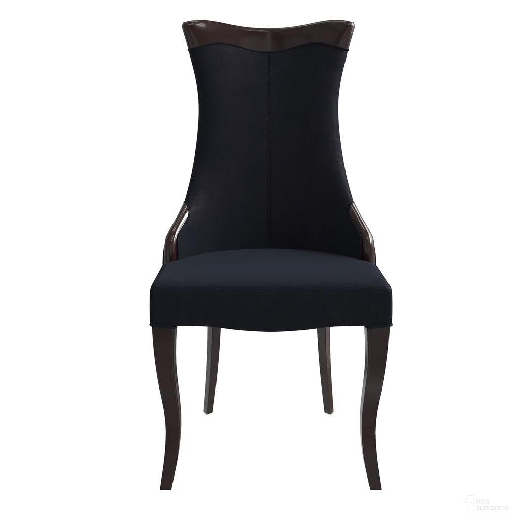 Novara Modern Wooden Dining Chair In Velvet Black