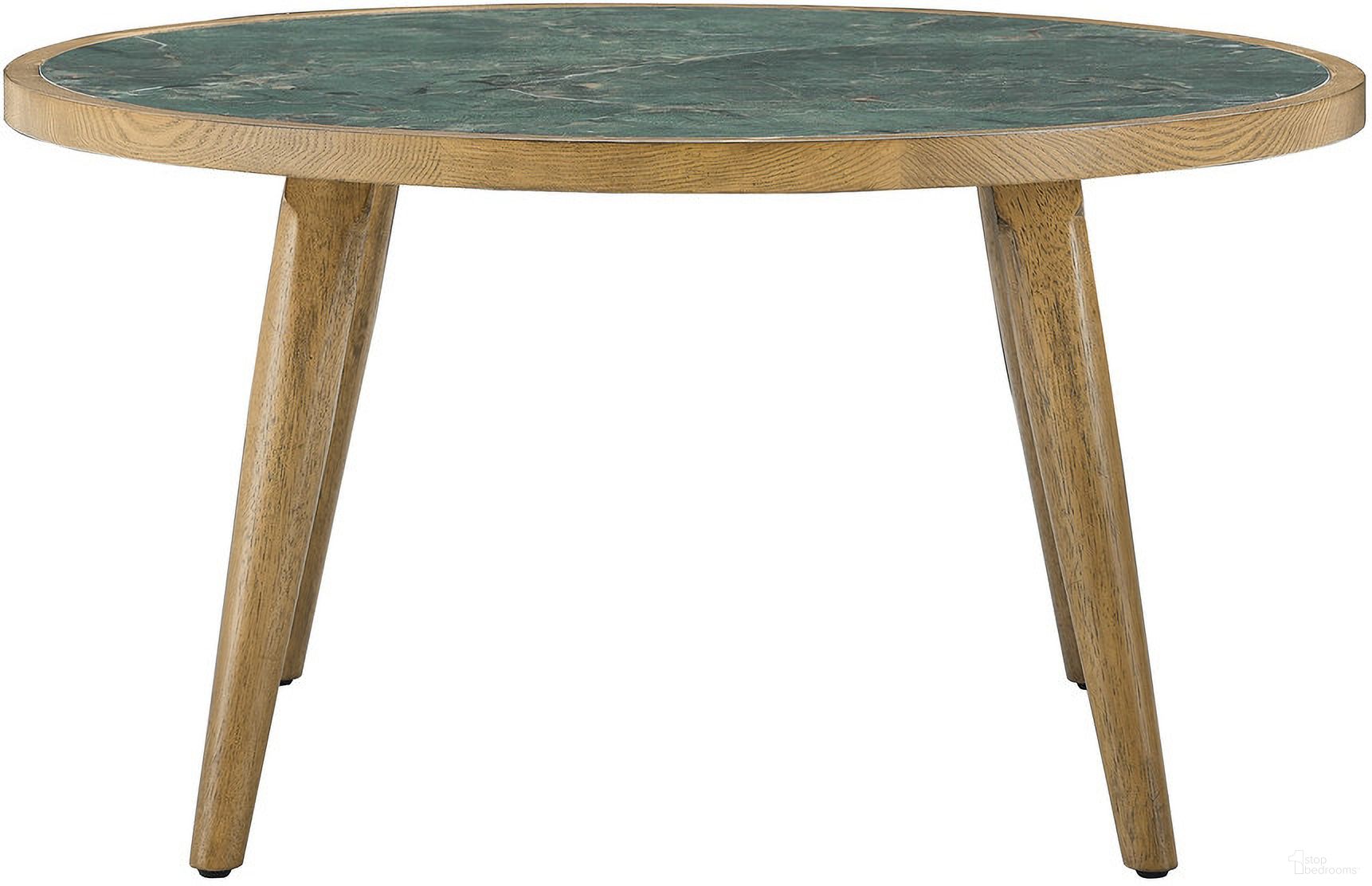 The appearance of Novato Cocktail Table with Sintered Stone Inlay Top In Green designed by Steve Silver in the modern / contemporary interior design. This green piece of furniture was selected by 1StopBedrooms from Novato Collection to add a touch of cosiness and style into your home. Sku: NV200GC. Material: MDF.
