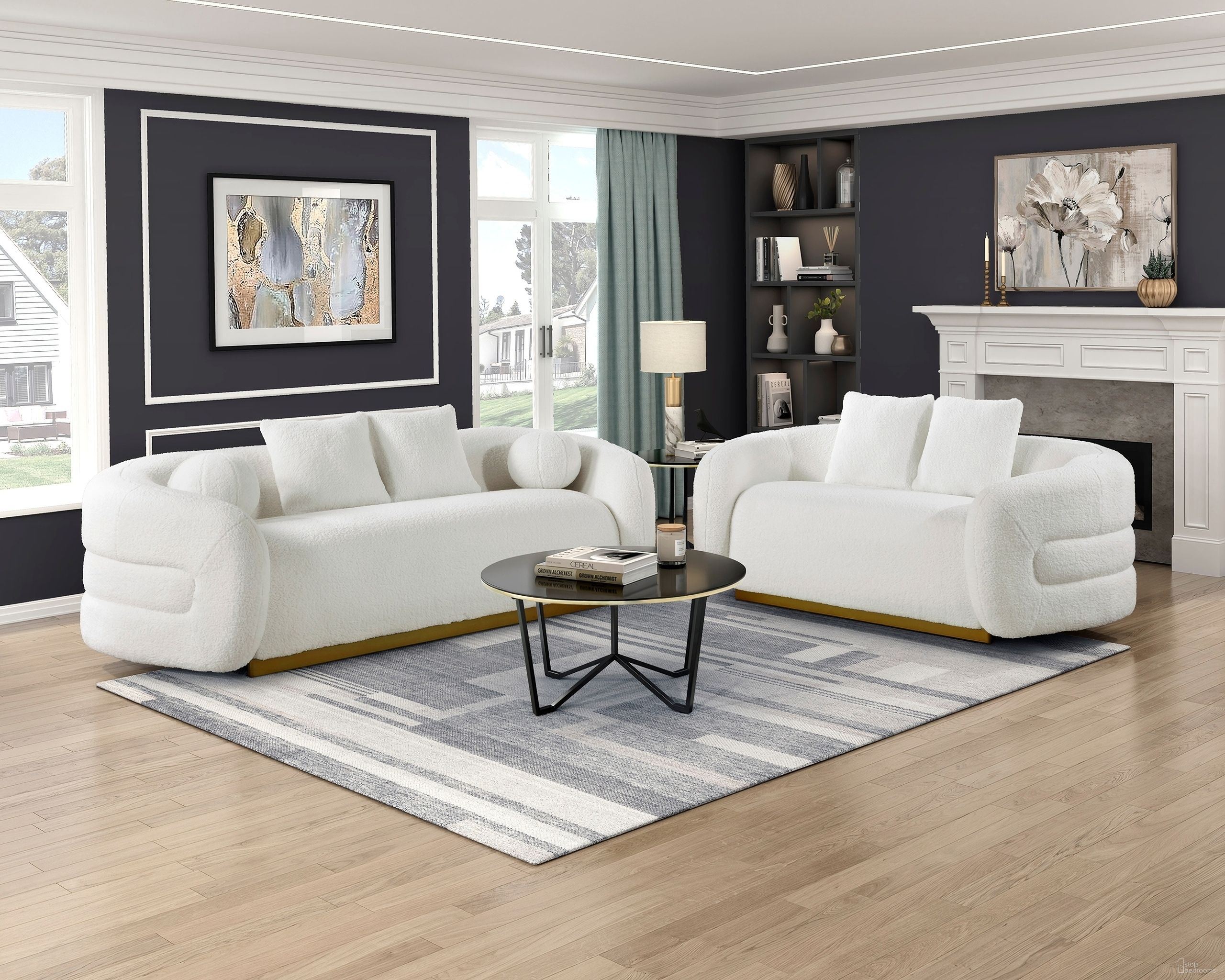 The appearance of Novella Living Room Set In White designed by Homelegance in the glam interior design. This white piece of furniture was selected by 1StopBedrooms from Novella Collection to add a touch of cosiness and style into your home. Sku: 8568WH-3;8568WH-2. Material: Boucle.