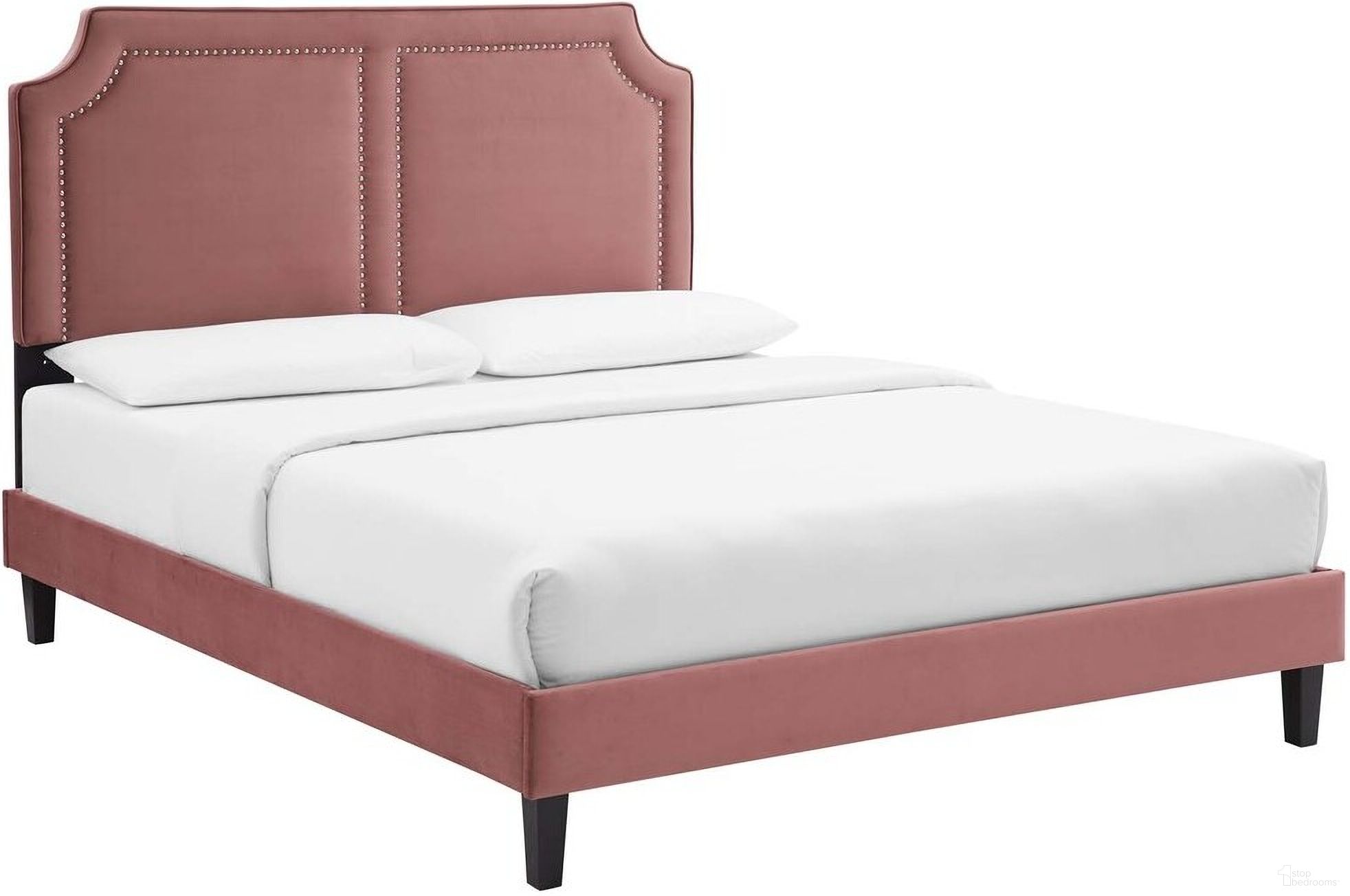 The appearance of Novi Performance Velvet King Bed In Dusty Rose designed by Modway in the modern / contemporary interior design. This dusty rose piece of furniture was selected by 1StopBedrooms from Novi Collection to add a touch of cosiness and style into your home. Sku: MOD-6267-DUS;MOD-6567-DUS. Bed Type: Platform Bed. Bed Size: King. Material: MDF.