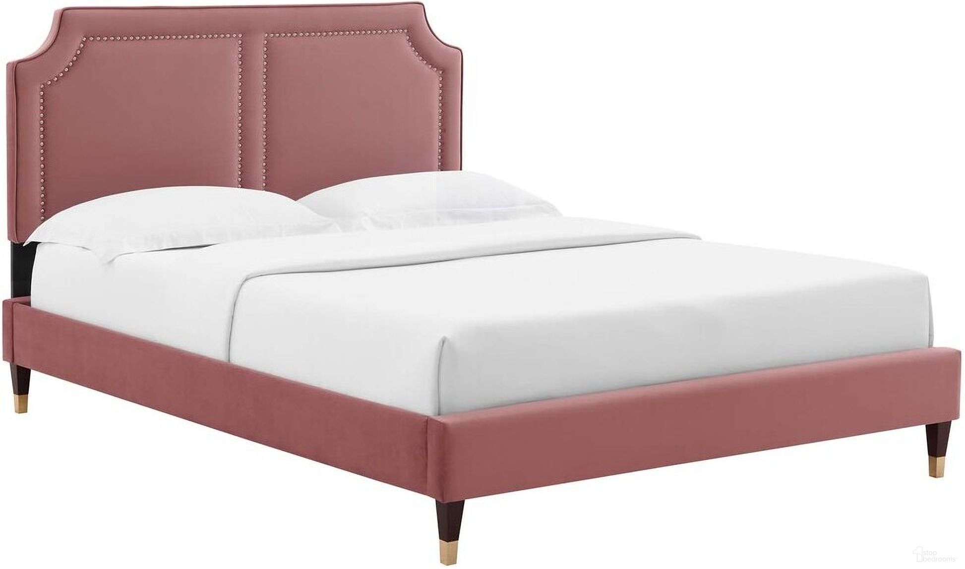The appearance of Novi Performance Velvet King Bed In Dusty Rose designed by Modway in the modern / contemporary interior design. This dusty rose piece of furniture was selected by 1StopBedrooms from Novi Collection to add a touch of cosiness and style into your home. Sku: MOD-6271-DUS;MOD-6567-DUS. Bed Type: Platform Bed. Bed Size: King. Material: MDF.