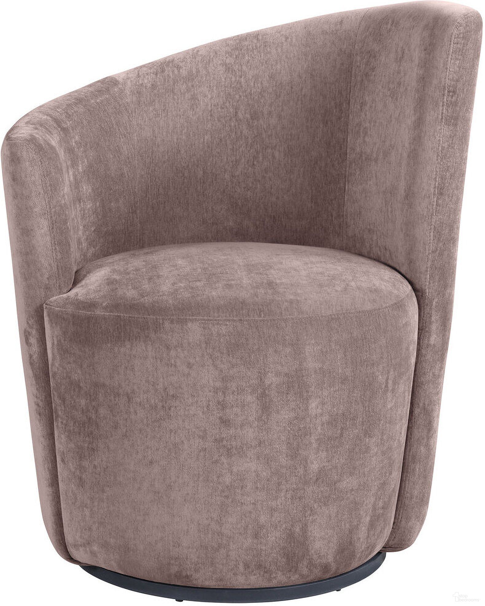 The appearance of Nueva Upholstered Swivel Chair Curved Backrest In Blush designed by Coaster in the modern / contemporary interior design. This blush piece of furniture  was selected by 1StopBedrooms from Nueva Collection to add a touch of cosiness and style into your home. Sku: 907528. Material: Polyester.