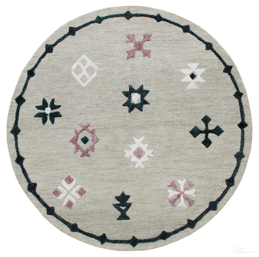 Nuvix Geometric Hand-Hooked Wool Area Rug In Gray and Black
