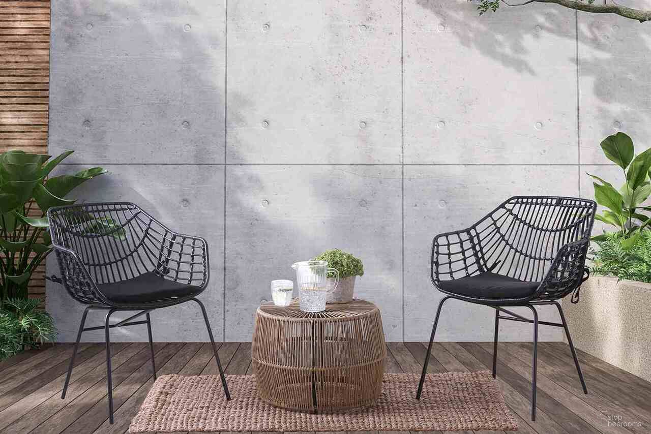 The appearance of Nya Patio Chair Set of 2 In Black designed by Furniture of America in the modern / contemporary interior design. This black piece of furniture  was selected by 1StopBedrooms from Nya Collection to add a touch of cosiness and style into your home. Sku: FM80002BB-CH-2PK. Material: Steel.