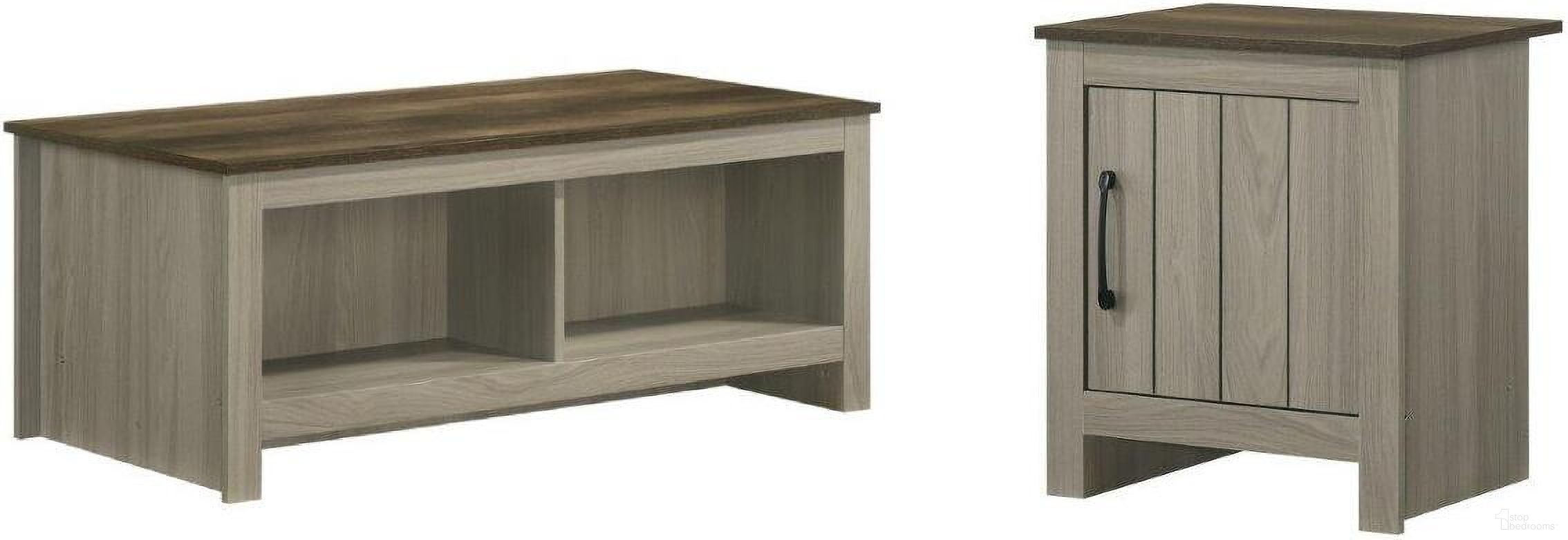 The appearance of Nyla Occasional Table Set In Gray Oak designed by Lilola Home in the modern / contemporary interior design. This gray oak piece of furniture  was selected by 1StopBedrooms from Nyla Collection to add a touch of cosiness and style into your home. Sku: 97018;97017. Material: Wood.