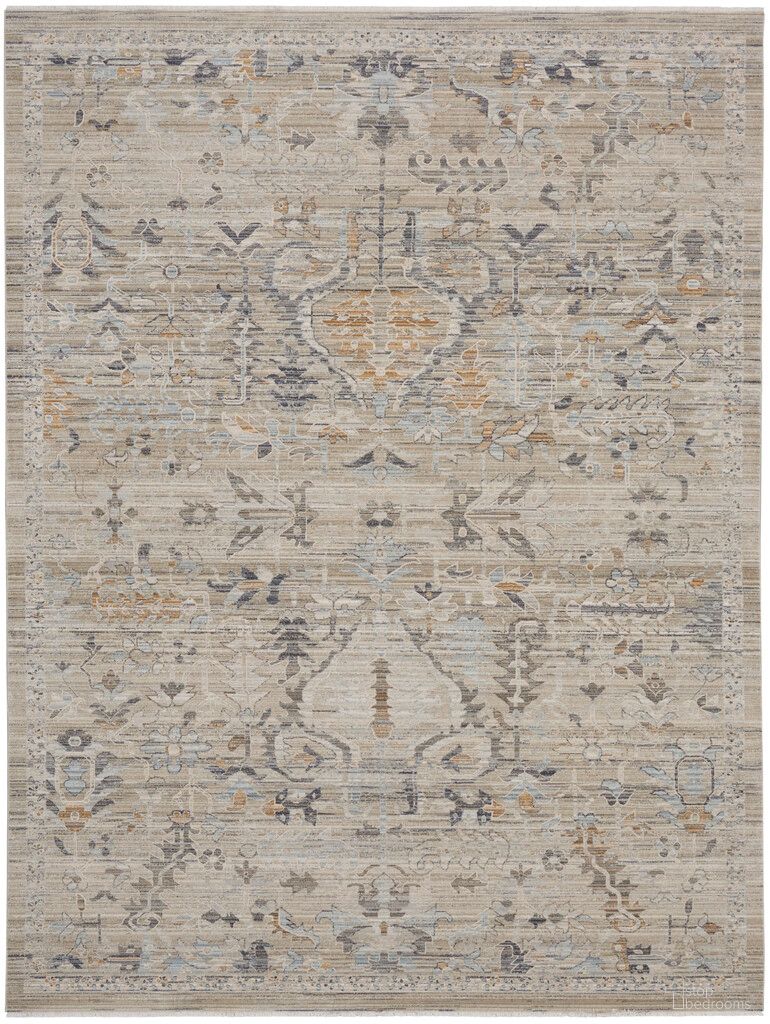 Nyle 12' x 15'9" Vintage Indoor Rug In Ivory and Taupe