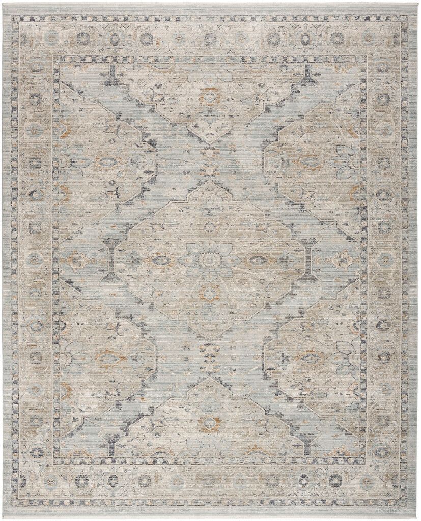 The appearance of Nyle 12' x 15'9" Indoor Rug In Light Blue designed by Nourison in the rustic / southwestern interior design. This light blue piece of furniture  was selected by 1StopBedrooms from Nyle Collection to add a touch of cosiness and style into your home. Sku: 99446923677. Material: Polypropylene.