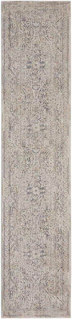 Nyle 2'3" x 10' Indoor Rug In Ivory Grey Blue