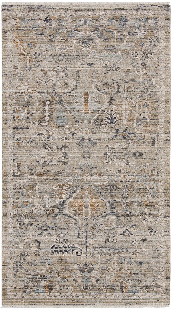 The appearance of Nyle 2'6" x 4'6" Vintage Indoor Rug In Ivory and Taupe designed by Nourison in the rustic / southwestern interior design. This ivory/taupe piece of furniture was selected by 1StopBedrooms from Nyle Collection to add a touch of cosiness and style into your home. Sku: 99446103994. Material: Polyester.