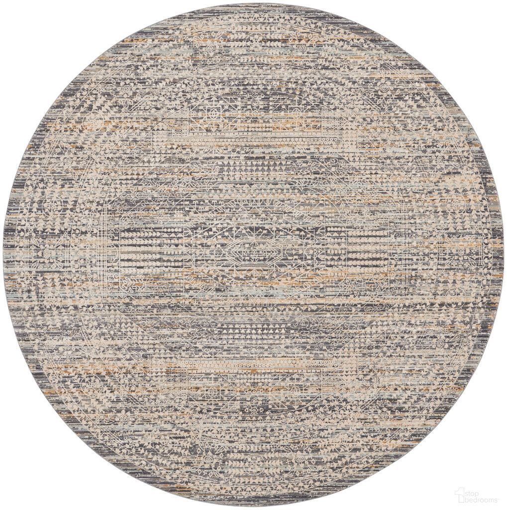 The appearance of Nyle 7'10" x 7'10" Round Indoor Rug In Ivory and Slate designed by Nourison in the rustic / southwestern interior design. This ivory and slate piece of furniture was selected by 1StopBedrooms from Nyle Collection to add a touch of cosiness and style into your home. Sku: 99446105585. Material: Polyester.