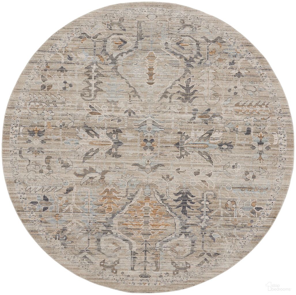 The appearance of Nyle 7'10" x 7'10" Round Vintage Indoor Rug In Ivory and Taupe designed by Nourison in the rustic / southwestern interior design. This ivory/taupe piece of furniture was selected by 1StopBedrooms from Nyle Collection to add a touch of cosiness and style into your home. Sku: 99446104175. Material: Polyester.