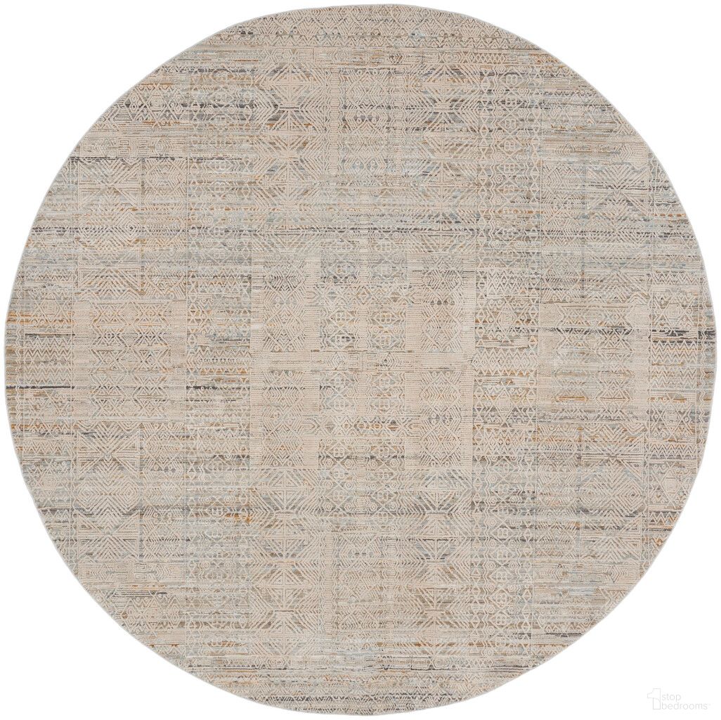 The appearance of Nyle 7'10" x 7'10" Round Indoor Rug In Ivory Multi designed by Nourison in the rustic / southwestern interior design. This ivory multi piece of furniture  was selected by 1StopBedrooms from Nyle Collection to add a touch of cosiness and style into your home. Sku: 99446106117. Material: Polyester.