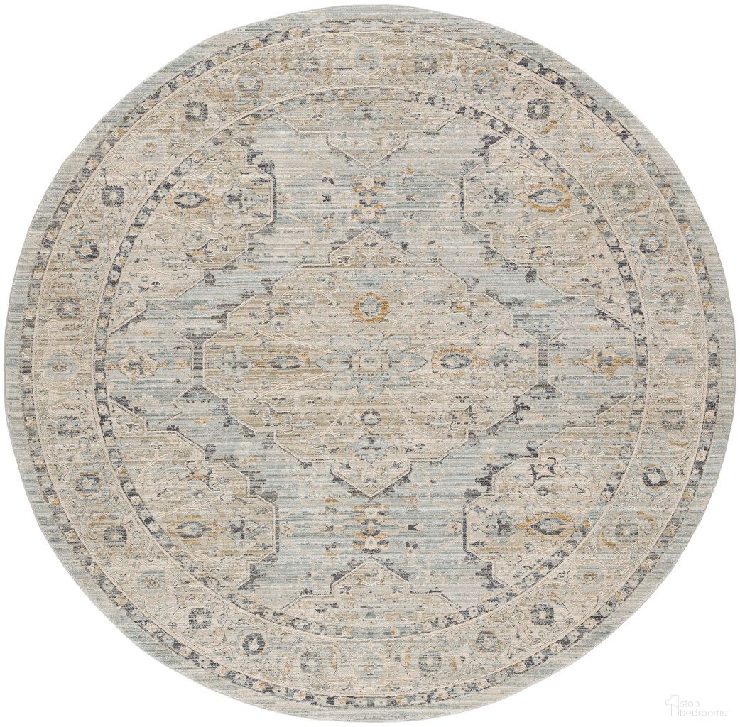The appearance of Nyle 7'10" x 7'10" Round Indoor Rug In Light Blue designed by Nourison in the rustic / southwestern interior design. This light blue piece of furniture was selected by 1StopBedrooms from Nyle Collection to add a touch of cosiness and style into your home. Sku: 99446923455. Material: Polypropylene.