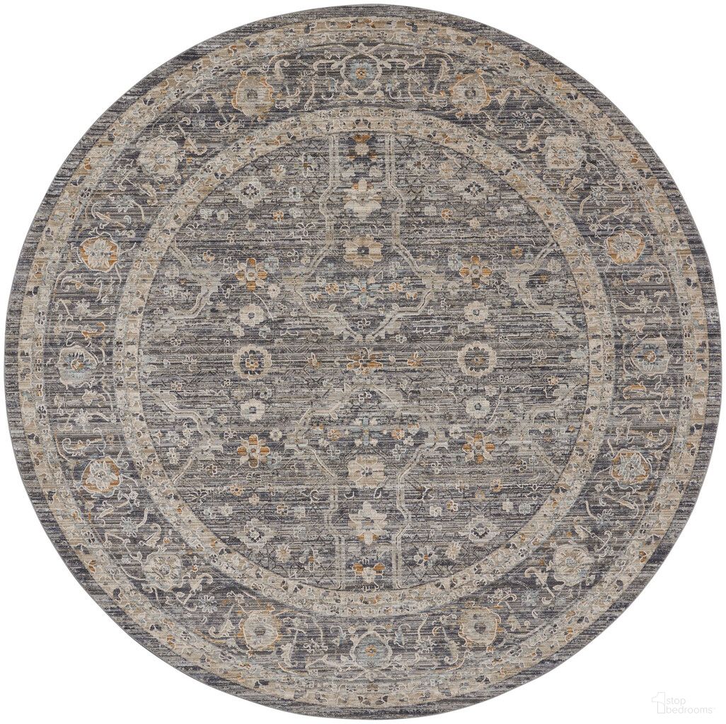 The appearance of Nyle 7'10" x 7'10" Round Indoor Rug In Slate Multi designed by Nourison in the rustic / southwestern interior design. This slate and multi piece of furniture  was selected by 1StopBedrooms from Nyle Collection to add a touch of cosiness and style into your home. Sku: 99446105073. Material: Polyester.
